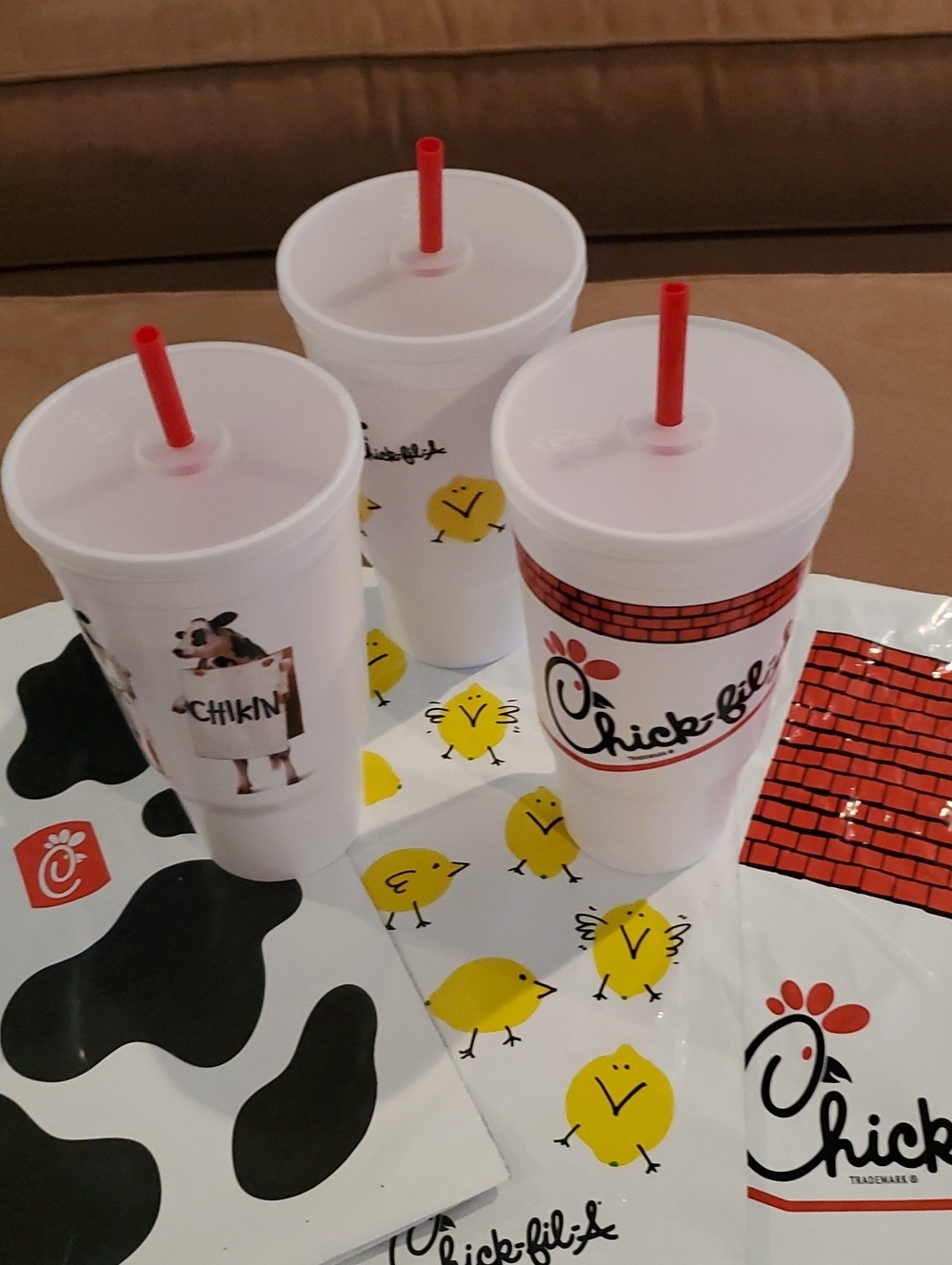 Chick-fil-A Cups with Red Straw - Pack of 3
